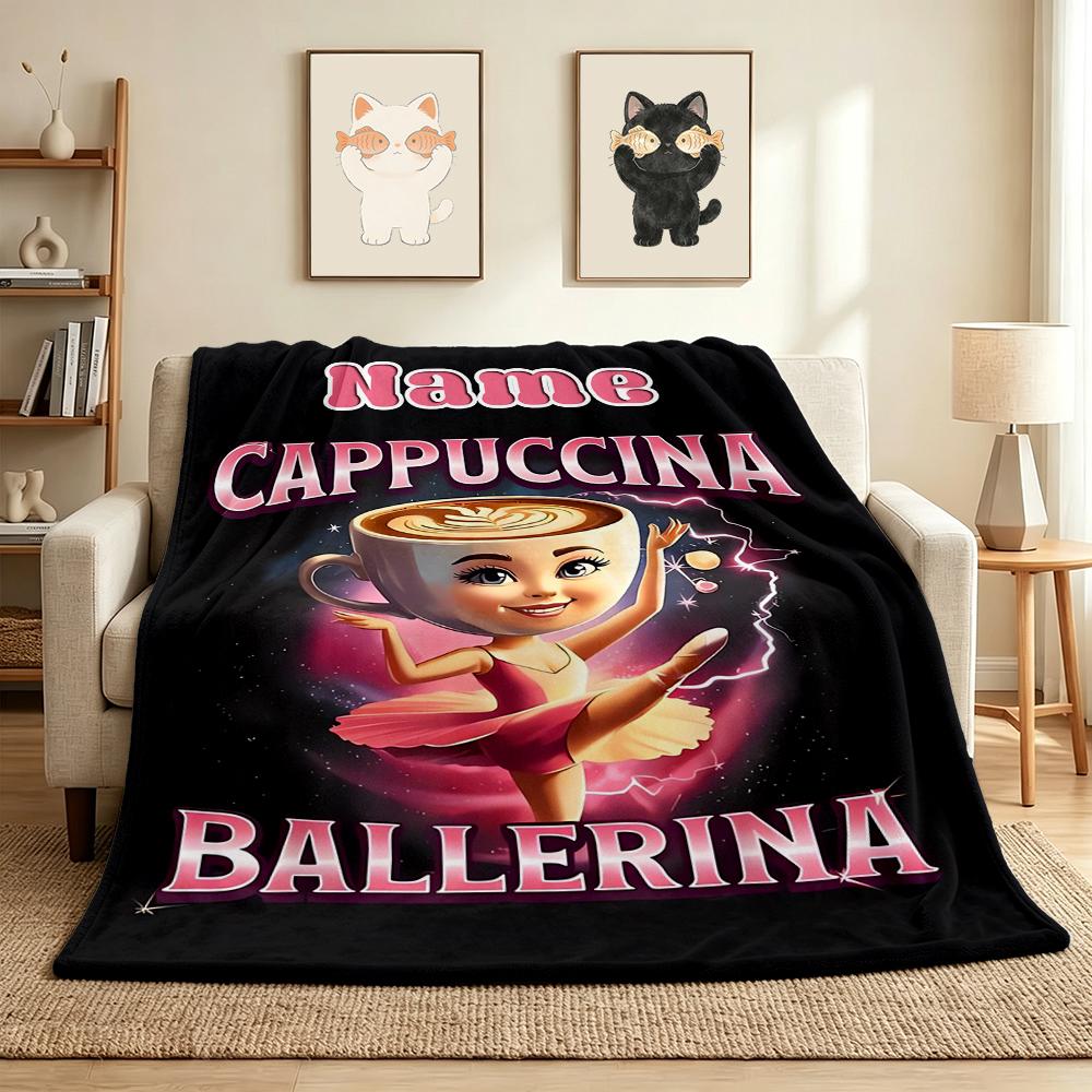 Custom Name Italian Delights Flannel Blanket Throw Blanket Soft Warm Sofa Bed Decor Unique Gift