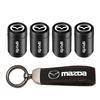 Car Tire Wheel Valve Caps Cover Suede Car Key Chain Ring Keychain For Mazda 2 3 5 6 7 323 626 RX7 RX8 MX3 MX5 Axela Atenza CX3 k2