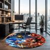 Sonic Printed Round Rug Carpet Chair Rug Area Rug Entryway Doormats,for Office Chair Living Room Bedroom Kitchen Room.
