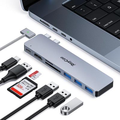 USB-C хаб для Macbook USB-C хаб для USB PD Thunderbolt MacBook Pro Хаб Док-станция 3 USB и Компактный 7-портовый Air, 7-портовый Macbook, Адаптер, Зарядка,