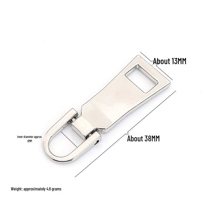 Size 3/5 Detachable Metal Zipper Pull Tab Accessory for Bags and Clothing Replacement