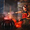 Inflatable Witch Cauldron Drink Cooler Halloween Candy Bowl Reusable Drink Holder for Themed Parties Home Gatherings Decoration