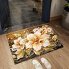 Yousheng Floor Mat 3D Flower Pattern Non-Slip Rubber Backing Absorbent Quick-Drying Rug Bathroom Kitchen Laundry Room Door Carpet