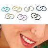 2PCS Stainless Steel Nose Open Hoop Ring Earrings Body Piercing Jewelry