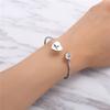 Cuff Bangle Bracelet Open Minimalist Statement Heart Charm for Party