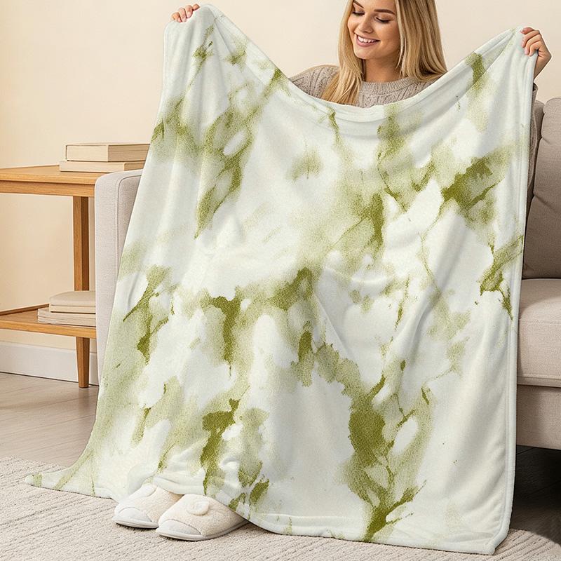 Lightweight Tie-Dye Flannel Throw Blanket – Soft Warm for Home Casual Use, Festive Christmas & Halloween Decor