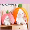 Rabbit Fruit Shapeshifting Plush Toy Stuffed Action Dolls Kids Throw Pillow