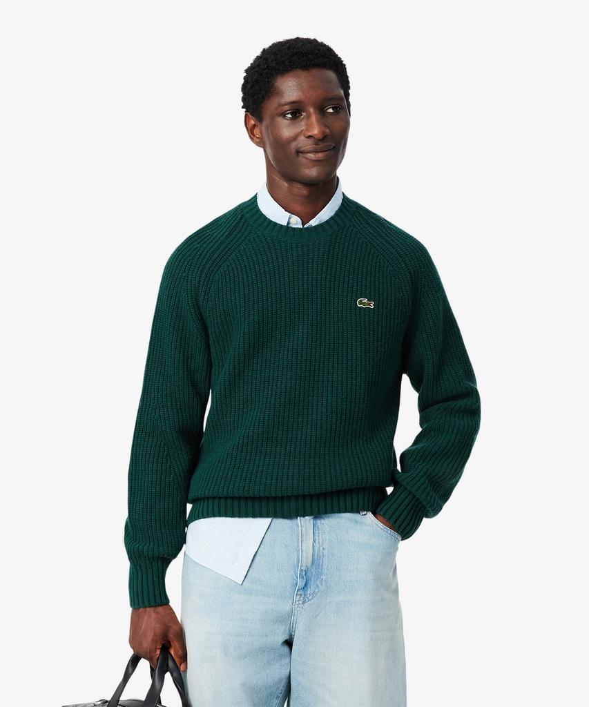 LACOSTE Men'S Rib Knit Crew Neck Sweater Ah3142-55N Yzp