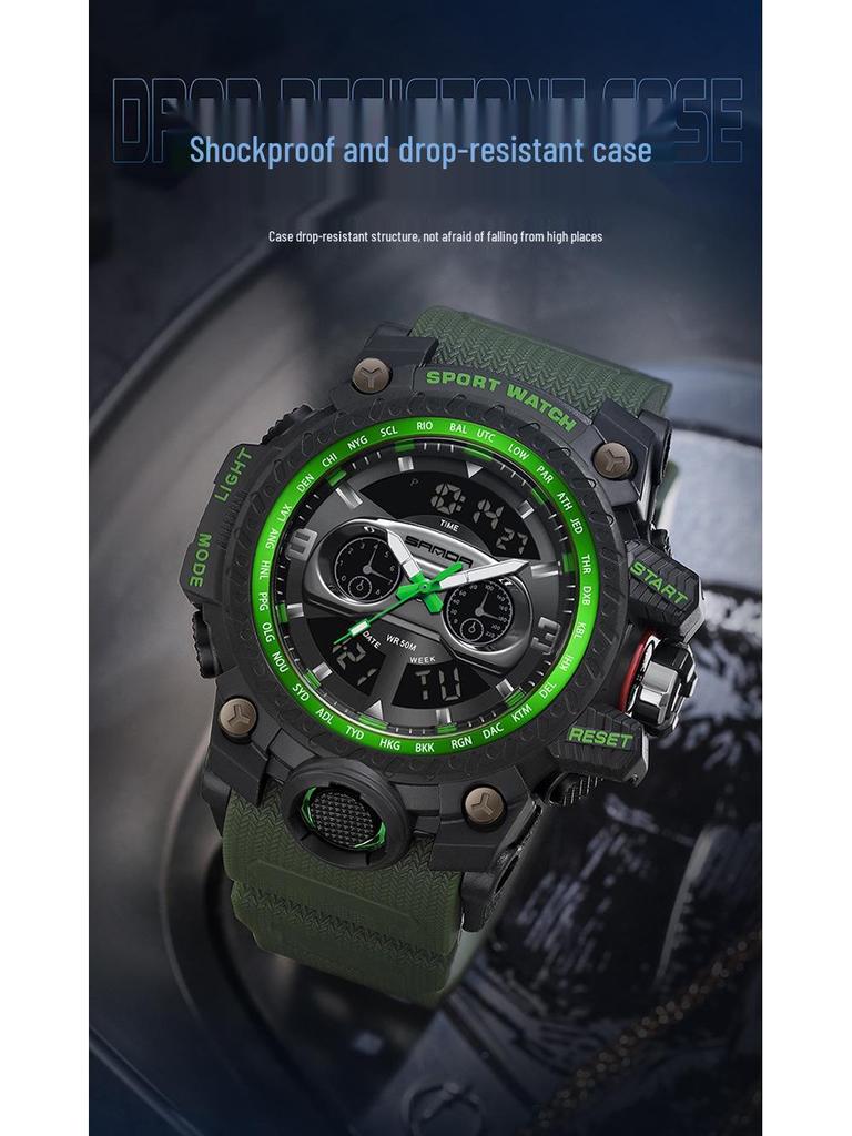 Модные мужские многофункциональные спортивные часы Sanda 3153 - Трендовый и креативный дизайн