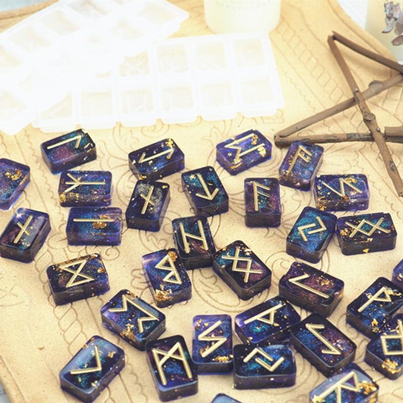 DIY руны символ кристалл формы из эпоксидной смолы круг гадальная доска силиконовая форма