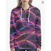 3D Printed Zip-Up Hoodie Women Streetwear Casual Sweatshirt