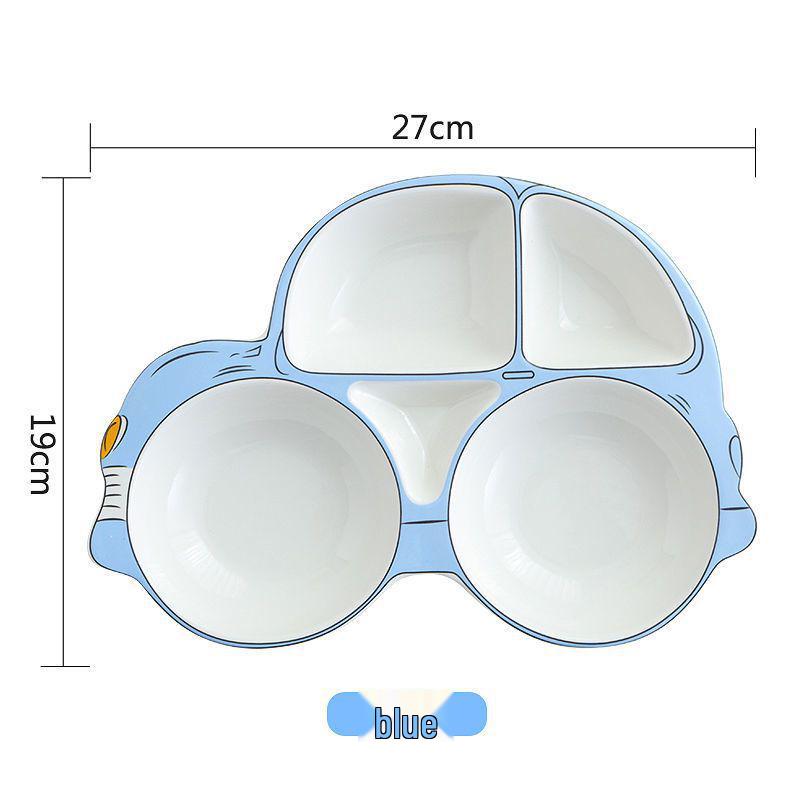 Ceramic Kids' Divided Plate - Cute Dish for Kindergarten Meals & Snacks