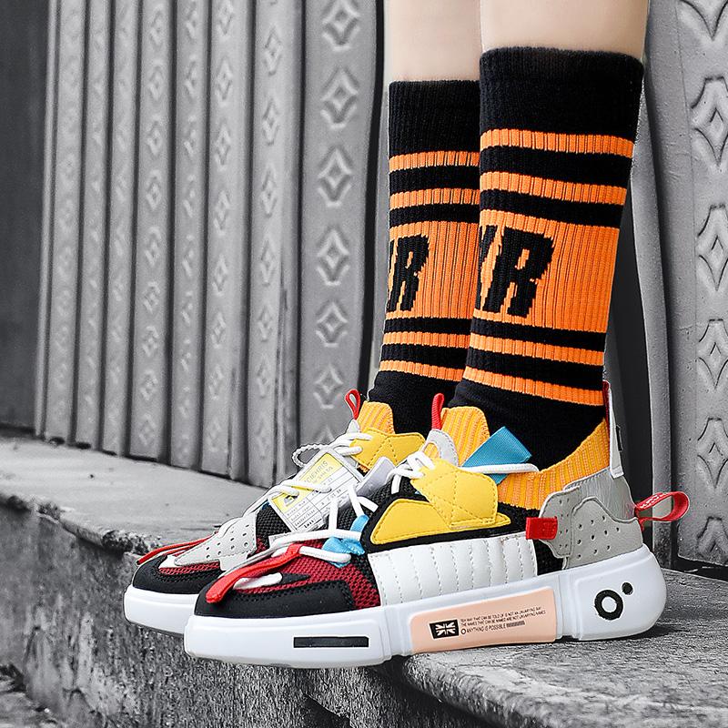 Casual Shoes Women Hick-soled Lightweight Mesh Breathable Running Shoes Anti-slip Wear-resistant Soft Lace-up Sports Shoes Men