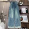 2025 Большой размер Осенние Синие Базовые Эластичные Джинсы Новые Брюки Женские Джинсовые Большие Повседневные Брюки 6XL