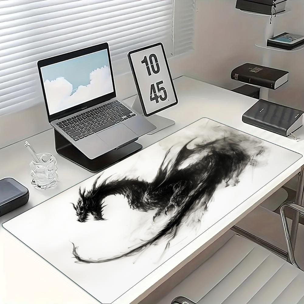 Ink Dark Dragon Illustration Mouse Pad Large Rubber Anti-slip Desk Accessories Mousepad for Office and Gamer Keyboard Decor Mat