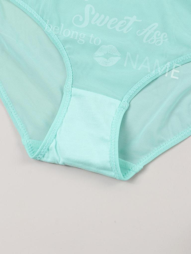 Women's Sexy Panties Custom Words Heart Pattern Comfortable Panties Low Waist Briefs