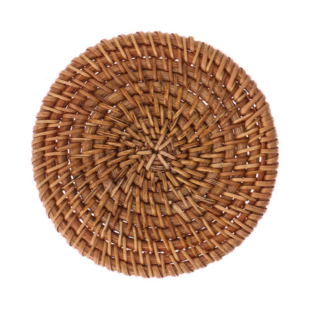 Round Kitchen Handmade Cup Mats Table Padding Bowl Pad Rattan Coasters