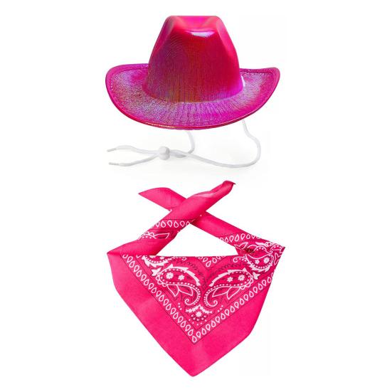 Комплект ковбойского костюма для собак, дышащая регулируемая пряжка, удобная в ношении шапка, бандана, шарф для маленьких, средних и больших собак, домашних животных