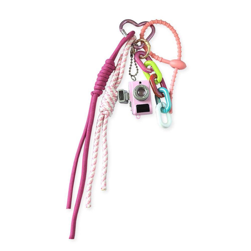 Colorful Mini Keychain Miniature Camera Pendant Cute Nylon Rope Bag Pendant Couple