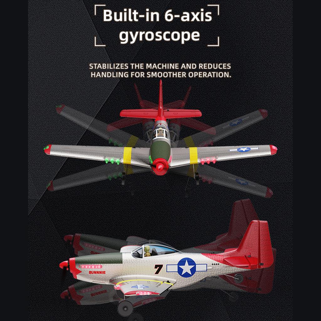 Самолет на радиоуправлении, 2.4G самолет из пенопласта EPP с 6-осевым гироскопом, светодиодными огнями, кувырком одной кнопкой, 3D перевернутым полетом, простой в