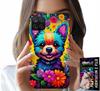 Etui Do Samsung Galaxy A22 5G - Kwiaciste Wzory Piesek Pies Jork Plecki