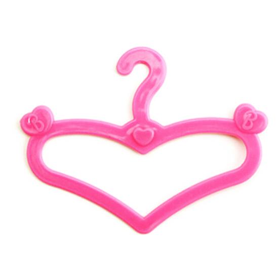 10Pcs Clothes Hangers Heart Linear Shape Holder Girl Kids Toy Accessories for Doll