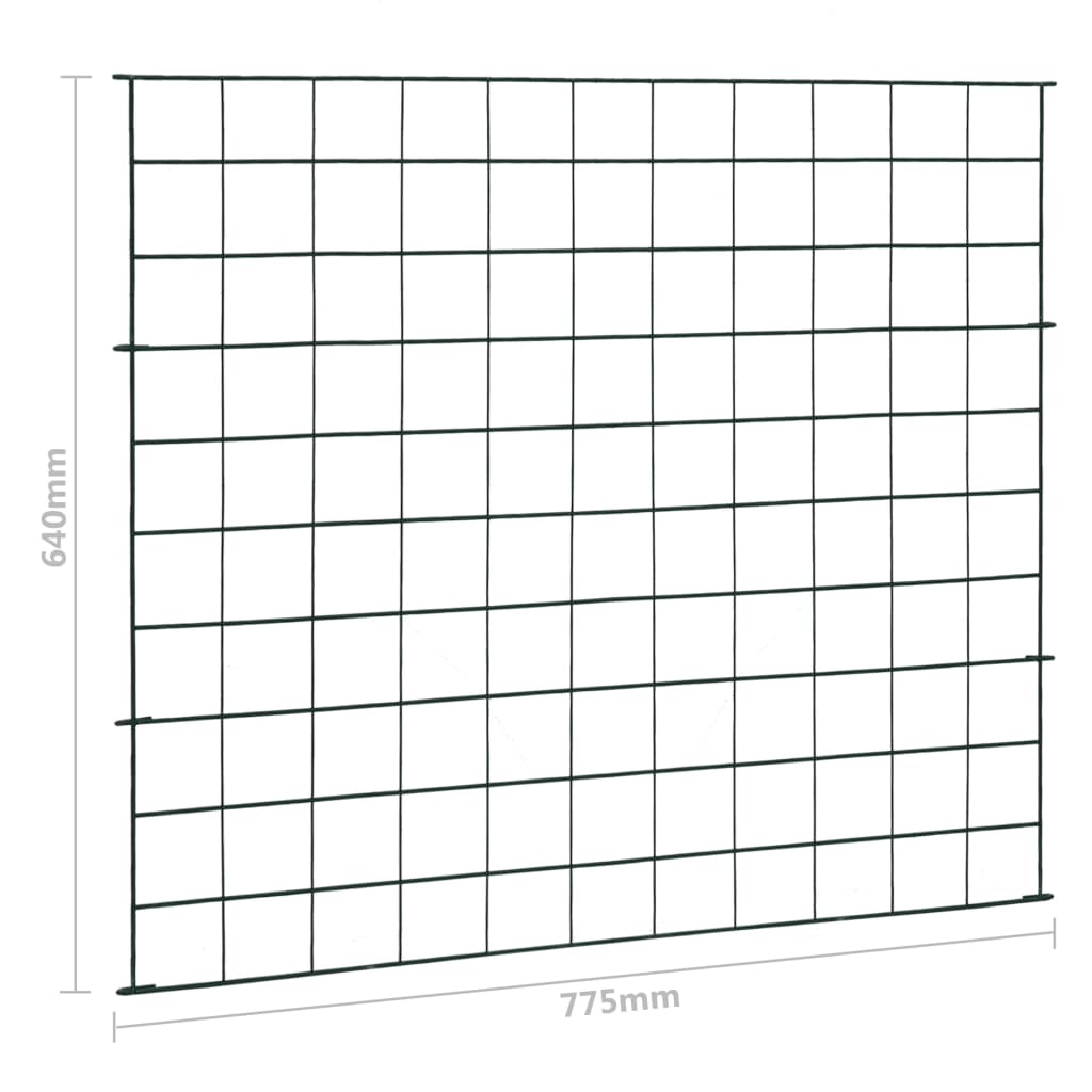 Garden Fence Set 77.5 x 64 cm Green