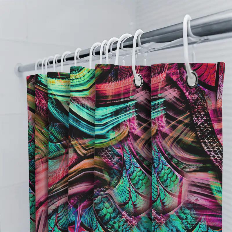 Абстрактная красочная шторка для ванной, идеально подходящая для создания спа-атмосферы в вашем интерьере ванной комнаты