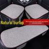 All-Season Linen Car Seat Cushion Set: Three-Piece Universal Fit for Driver/Passenger and Rear Seats