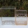 Square Acrylic Phalaenopsis Pot Plant Pot, Clear Orchid Planter with Drainage Holes Transparent Indoor Flower And Saucer, Breathable for Oncidium