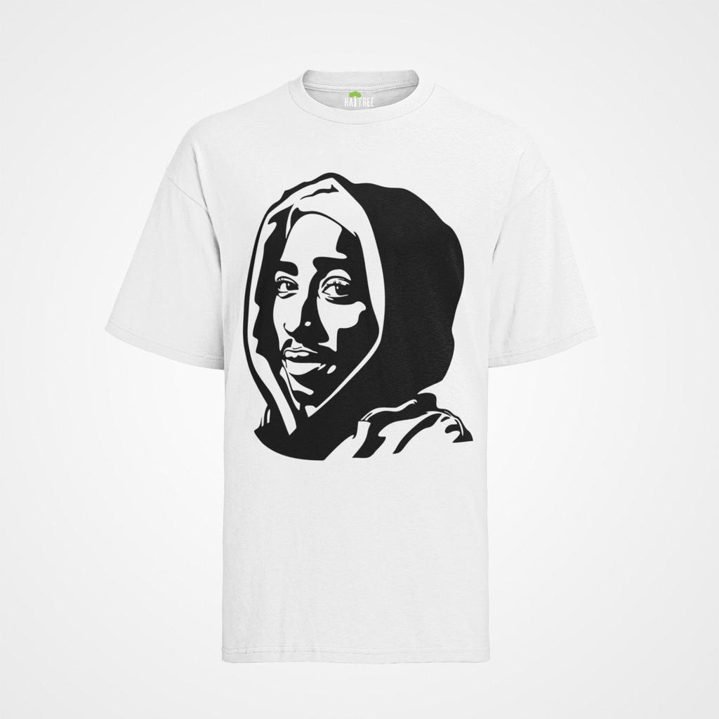 Мужская футболка 2pac Хип-хоп Шапка Тупак Шакур Черный Корпус Biggi Музыка Рэпер