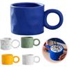 Ceramic Coffee Mug Multiple Colors Creative Nordic Handmade Ring Handle Ceramic Mugs Coffee Porcelain Mug Beer Cup for Gifts