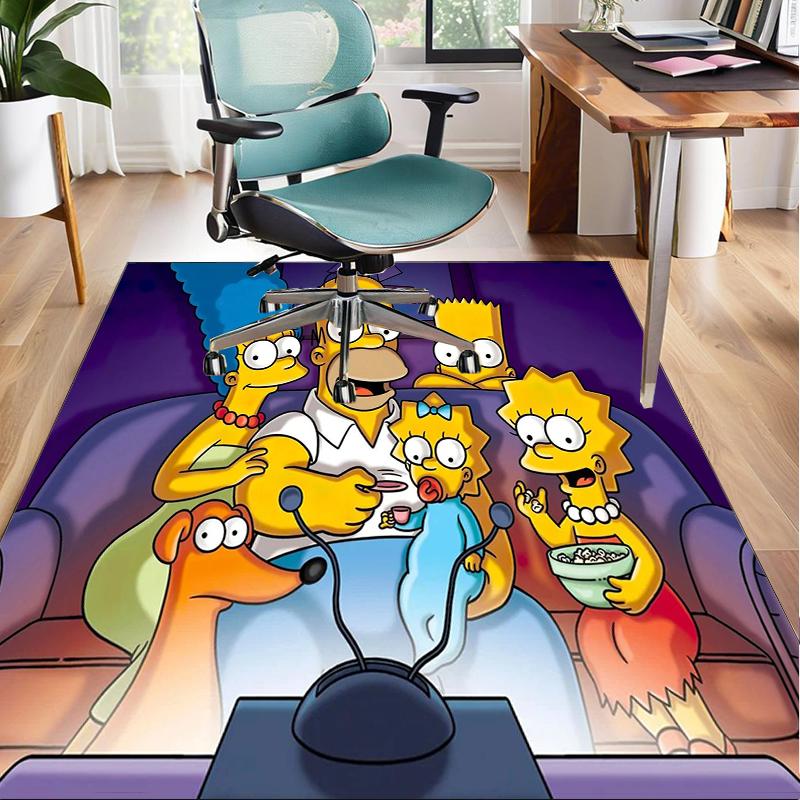 Yellow Family Portrait Office Rug Chair Mat, Game Carpet, Suitable for Front Door, Bedroom, Living Room, Desk, Holiday Gift
