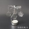 Christmas Decorations Spinning Rotary Metal Carousel Tea Light Candle Holder Stand Light Xmas Gift Candelabra for Home