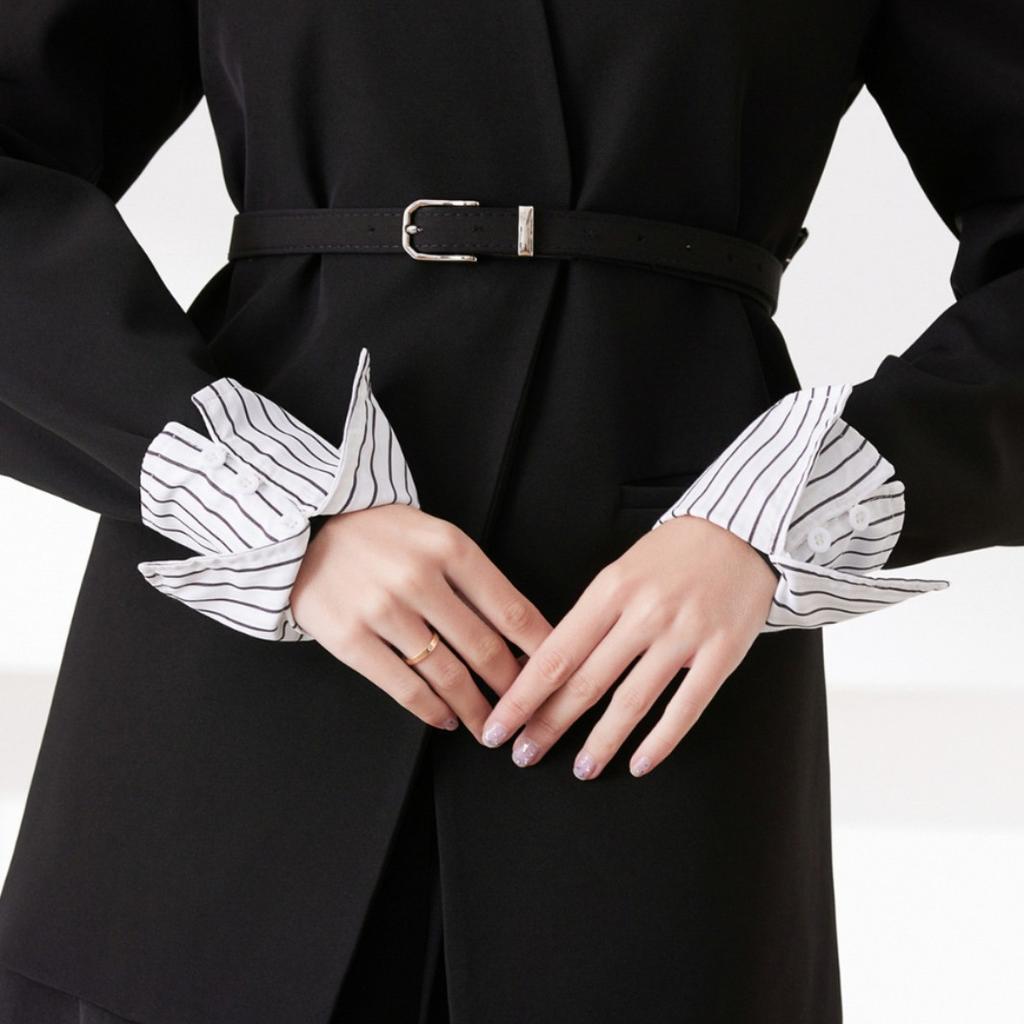 Women Detachable Cuffs Lace Mesh Fake Flared Sleeves Ruched False Cuffs Sweater Wrist Warmers Girls White Ruffles