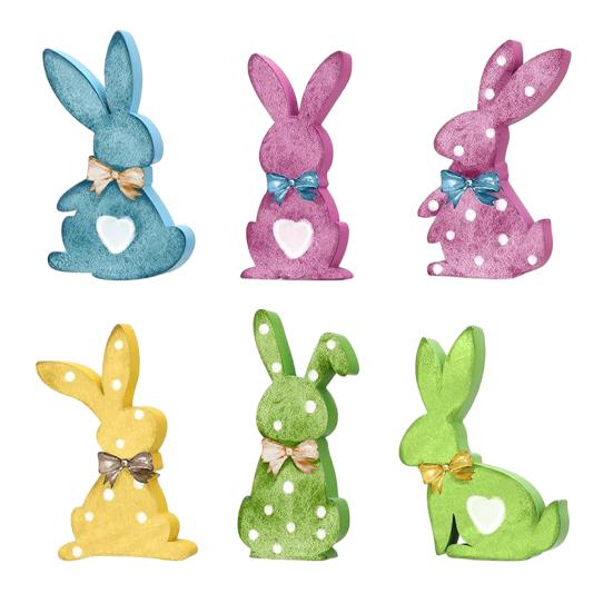 1 Набор Пасхальный Кролик Настольная Табличка Фермерский Рустикальный Декор Кролика Дом Офис Весна Пасхальный Праздник Вечеринка Центральное Украшение Стола