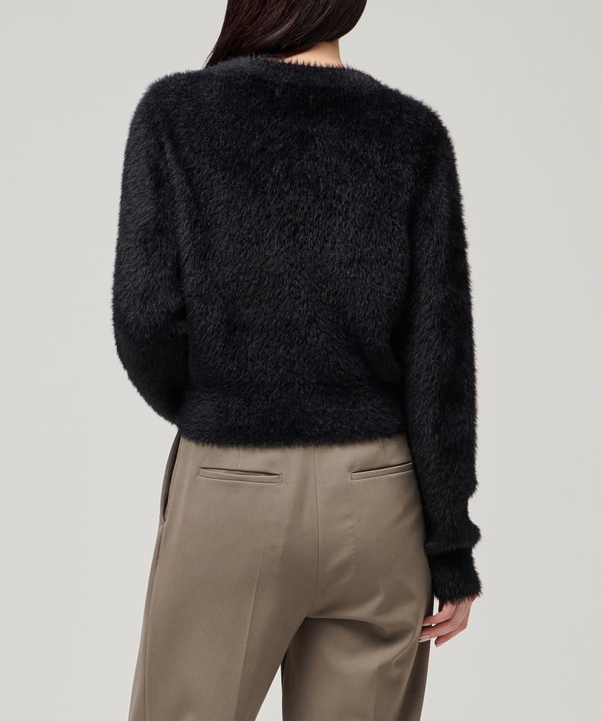 MUSINSA STANDARD WOMAN Women'S Fuzzy Crew Neck Knit [Black]