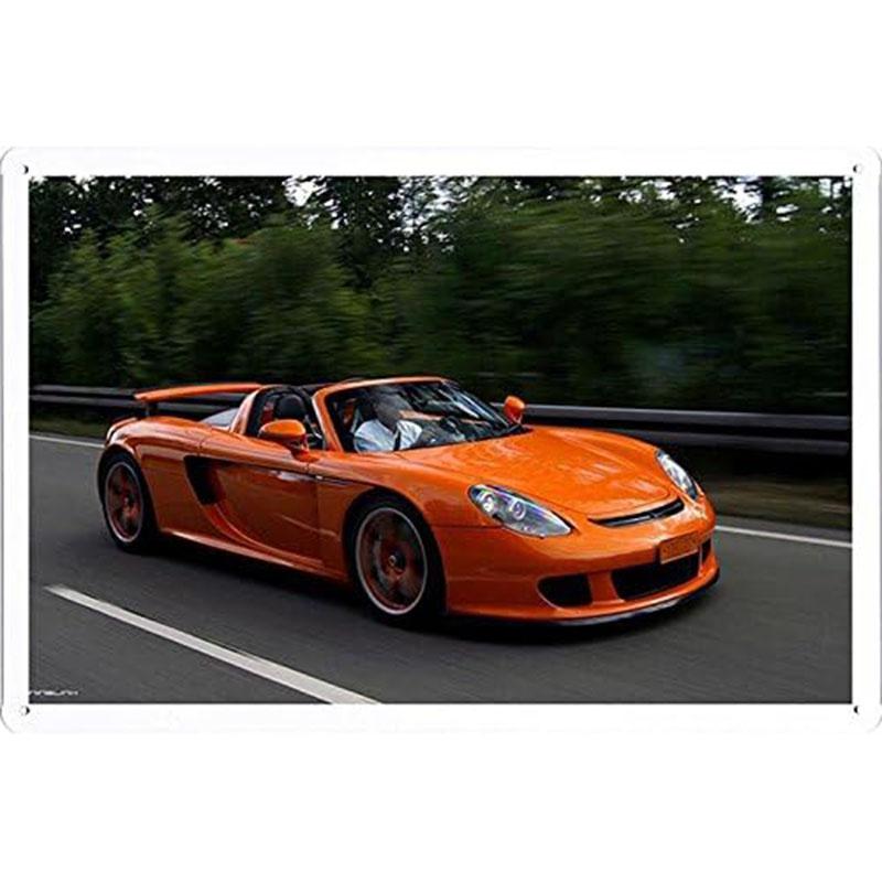 Автомобильные металлические жестяные таблички Плакат Декор стены спортивного автомобиля Винтажные художественные постеры Железная живопись для мужской комнаты Домашнего кафе Гаража Клуба Бара