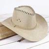 Linen Western Cowboy Hat Wide Brim Beach Sunscreen Cap Elegant Summer Sun Hat  Jazz Cowgirl