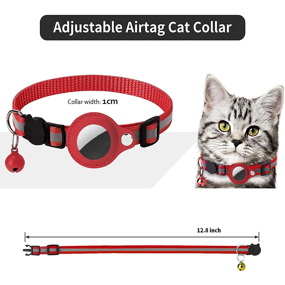 Регулируемый Легкий Кошачий Ошейник Для Air Tag с Колокольчиком Для Котят и Щенков