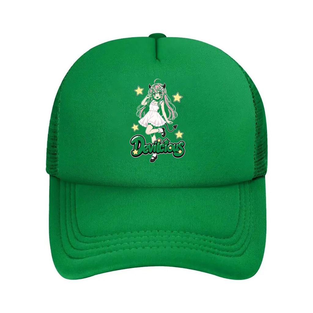 Cute Pink Haired Anime Devil Art Mesh Baseball Cap For Womens Unisex FeUnisex Beach Dad Hat Hip Hop