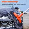 Three-Section Telescopic Car Washer Mop Double Brush Head Car Window Cleaner Tool  Auto