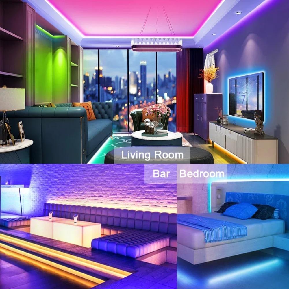 Светодиодная лента 5M SMD2835 12V Белый теплый красный зеленый синий RGB светодиодная водонепроницаемая гибкая лампа лента для декора комнаты