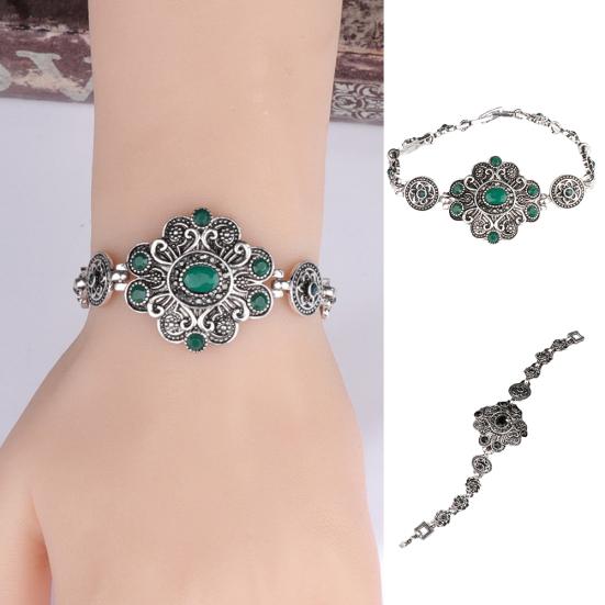 Винтажный цветок, искусственный драгоценный камень, браслет, вечерние ювелирные изделия, женский подарок на день рождения