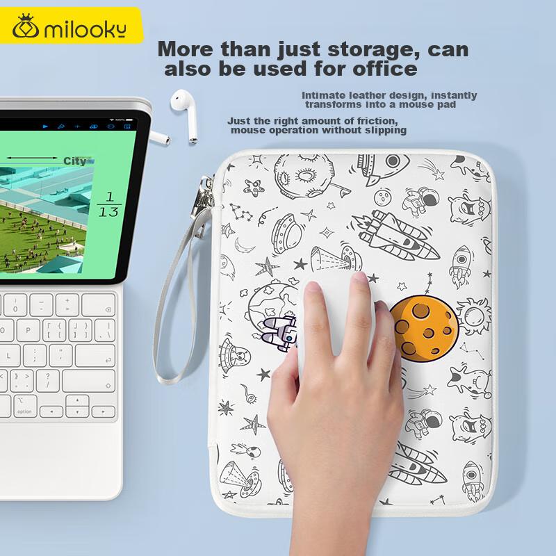 Milooky IPad Case, Handheld Laptop Sleeve, Suitable for Women, Apple And Huawei Tablet Storage Bag, 12.9 Inches