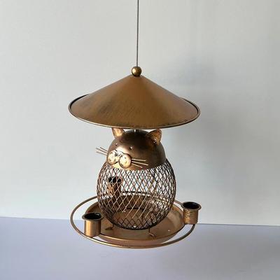 Устройство для кормления кошек и птиц на открытом воздухе с крышкой, подвесное, металлические железные изделия для двора, сада