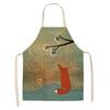Кулинария Выпечка Кулинария Кухонный фартук Фартук с изображением лисы Льняной фартук Унисекс Ужин Кулинарный нагрудник Фартук Чистящий фартук