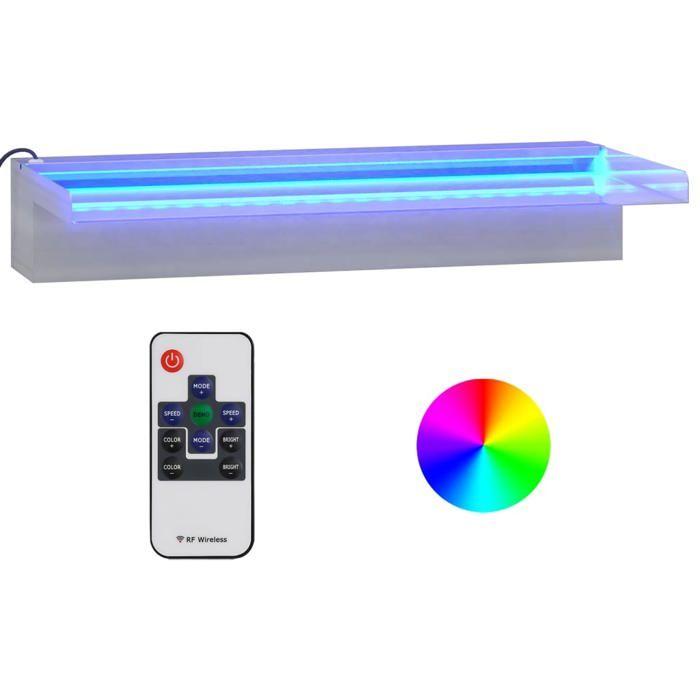 Maison Exclusive - Déversoir pour cascade avec LED RVB Inox 45 cm