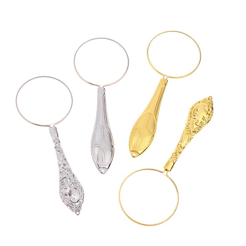 4.7*12.5cm Magnifying Glass Portable Handheld 5X Magnifier Delicate Handle Pocket Magnifying Glass For Reading Inspection Crafts