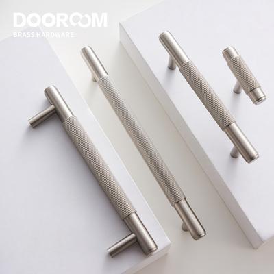 Dooroom Латунные мебельные ручки Матовый никель Серебристые ручки Шкаф Комод Шкафчик Ручки для ящиков Не оставляют отпечатков пальцев